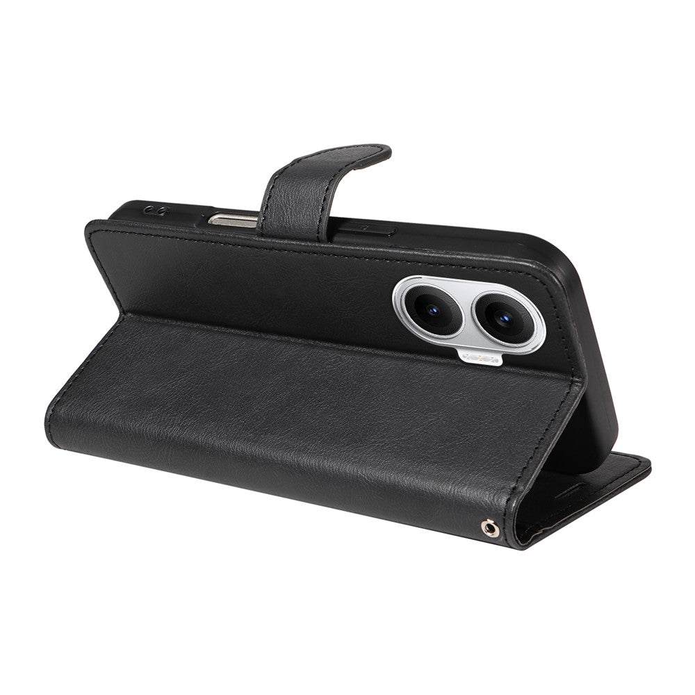 For Xiaomi Poco F7 5G / Xiaomi Redmi Turbo 4 Pro 5G Leather Wallet Case with Strap Solid Color Phone Stand Cover