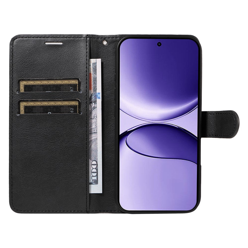 For Xiaomi Poco F7 5G / Xiaomi Redmi Turbo 4 Pro 5G Leather Wallet Case with Strap Solid Color Phone Stand Cover