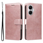 For Xiaomi Poco F7 5G / Xiaomi Redmi Turbo 4 Pro 5G Leather Wallet Case with Strap Solid Color Phone Stand Cover