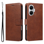 For Xiaomi Poco F7 5G / Xiaomi Redmi Turbo 4 Pro 5G Leather Wallet Case with Strap Solid Color Phone Stand Cover