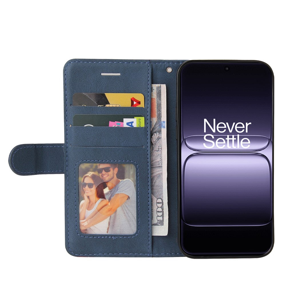 For OnePlus 13T 5G Leather Phone Case Stand Wallet with Bi-colour Splicing Design