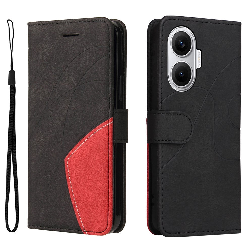 For Xiaomi Poco F7 5G / Xiaomi Redmi Turbo 4 Pro 5G Leather Phone Case Stand Wallet with Bi-colour Splicing Design