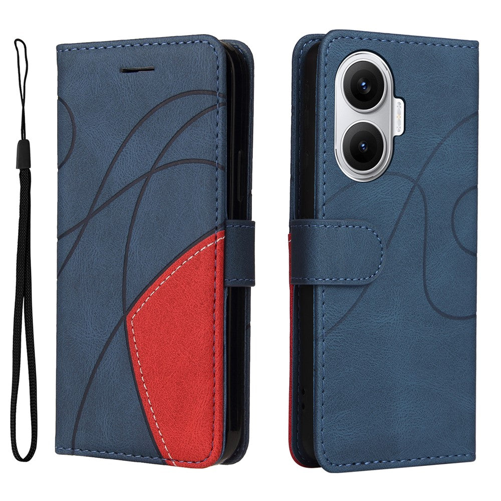 For Xiaomi Poco F7 5G / Xiaomi Redmi Turbo 4 Pro 5G Leather Phone Case Stand Wallet with Bi-colour Splicing Design