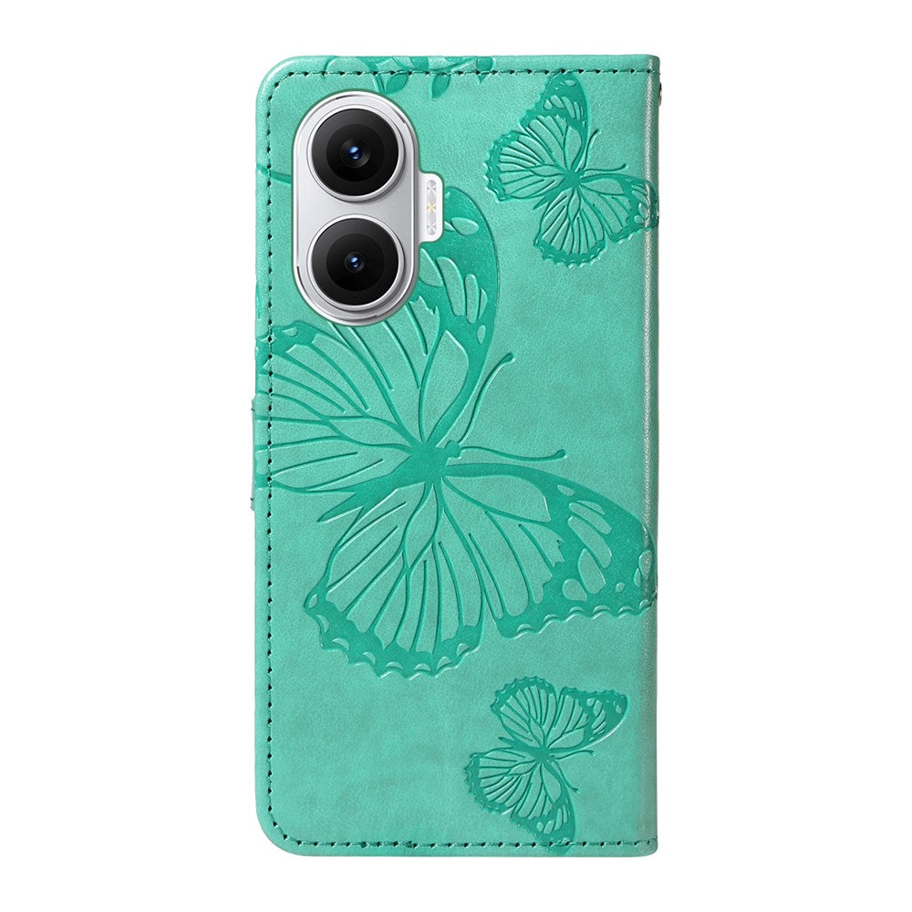 Xiaomi Poco F7 5G / Xiaomi Redmi Turbo 4 Pro 5G Plånboksfodral Läderfodral med Blommigt Fjärilstryck Stativ