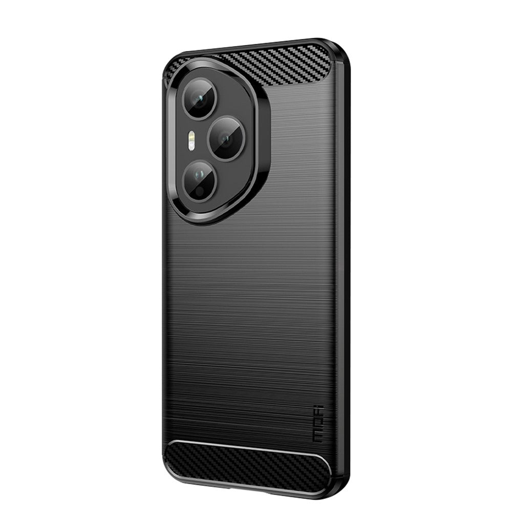 MOFI For Honor 400 Pro 5G (Global) Back Cover Brushed Texture Carbon Fiber Soft TPU Case