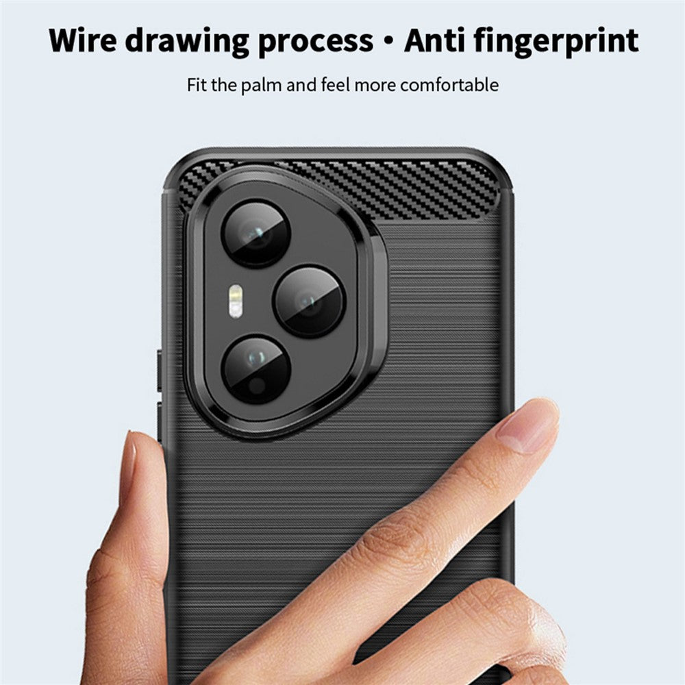 MOFI For Honor 400 Pro 5G (Global) Back Cover Brushed Texture Carbon Fiber Soft TPU Case