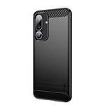 MOFI For Samsung Galaxy M56 5G Back Cover Brushed Texture Carbon Fiber Soft TPU Case