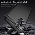 MOFI For Samsung Galaxy M56 5G Back Cover Brushed Texture Carbon Fiber Soft TPU Case