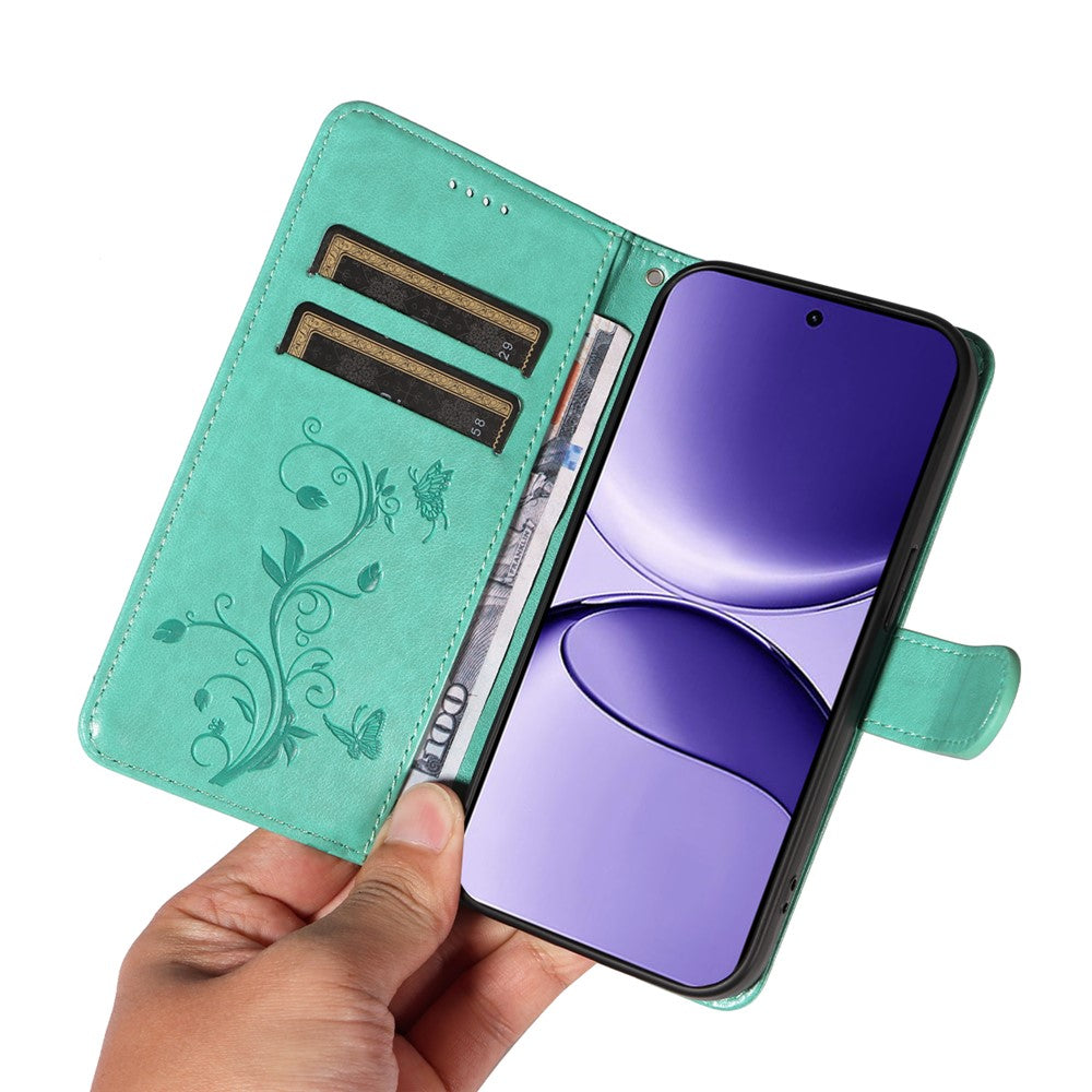 For Xiaomi Poco F7 5G / Xiaomi Redmi Turbo 4 Pro 5G PU Leather Cases Flower Pattern Wallet Stand Phone Cover with Strap
