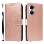 For Xiaomi Poco F7 5G / Xiaomi Redmi Turbo 4 Pro 5G PU Leather Cases Flower Pattern Wallet Stand Phone Cover with Strap