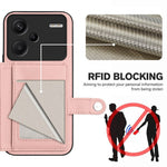For Xiaomi Redmi Note 13 Pro+ 5G Case RFID Blocking Card Holder Kickstand TPU + PU Leather Phone Back Cover
