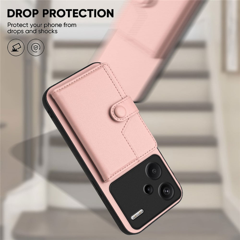 For Xiaomi Redmi Note 13 Pro+ 5G Case RFID Blocking Card Holder Kickstand TPU + PU Leather Phone Back Cover