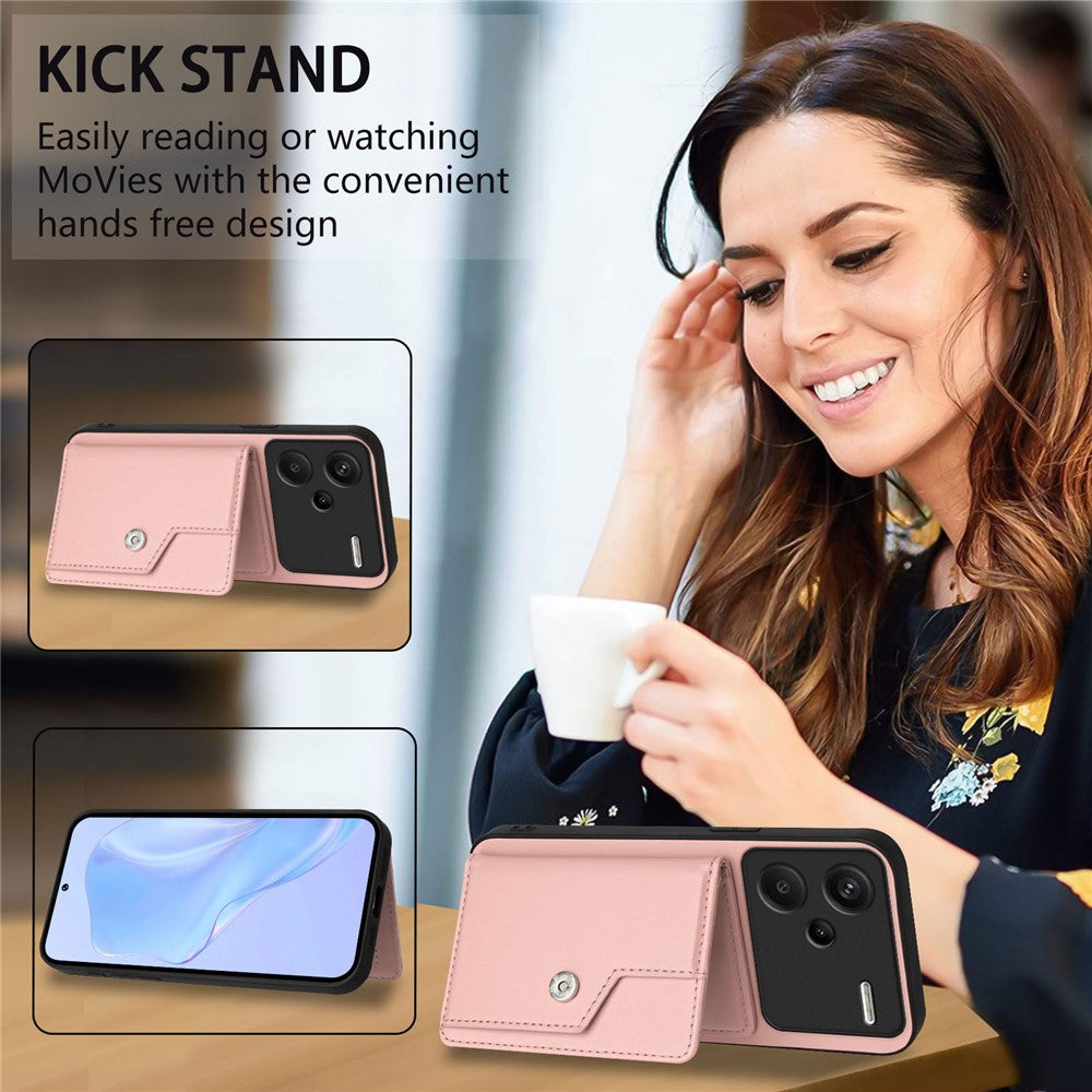 For Xiaomi Redmi Note 13 Pro+ 5G Case RFID Blocking Card Holder Kickstand TPU + PU Leather Phone Back Cover