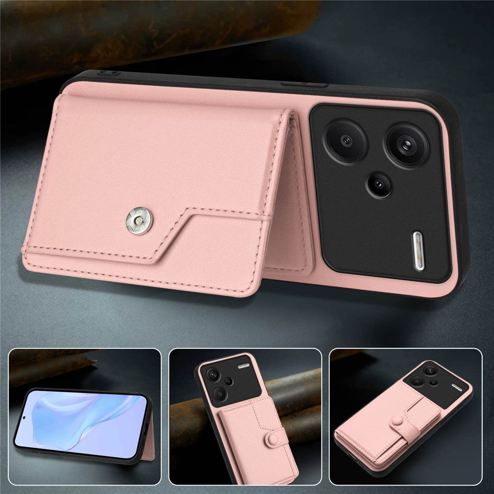 For Xiaomi Redmi Note 13 Pro+ 5G Case RFID Blocking Card Holder Kickstand TPU + PU Leather Phone Back Cover