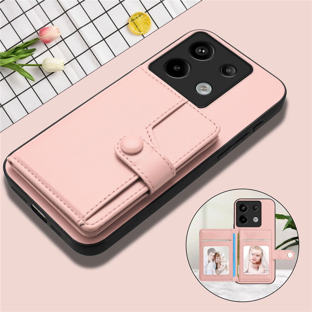 For Xiaomi Poco X6 5G / Xiaomi Redmi Note 13 Pro 5G Case RFID Blocking Card Holder Kickstand TPU + PU Leather Phone Back Cover