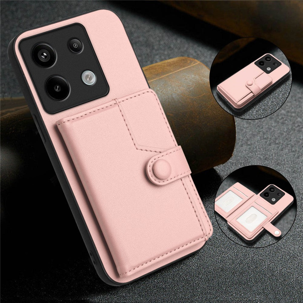 For Xiaomi Poco X6 5G / Xiaomi Redmi Note 13 Pro 5G Case RFID Blocking Card Holder Kickstand TPU + PU Leather Phone Back Cover