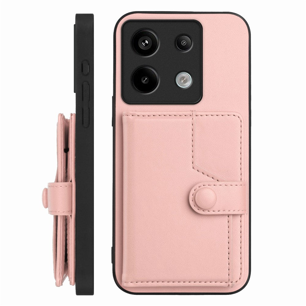 For Xiaomi Poco X6 5G / Xiaomi Redmi Note 13 Pro 5G Case RFID Blocking Card Holder Kickstand TPU + PU Leather Phone Back Cover