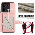 Xiaomi Poco X6 5G / Xiaomi Redmi Note 13 Pro 5G Skal RFID-blockerande korthållare Stativ TPU + PU-läder mobilskal