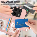 For Xiaomi Poco X6 5G / Xiaomi Redmi Note 13 Pro 5G Case RFID Blocking Card Holder Kickstand TPU + PU Leather Phone Back Cover