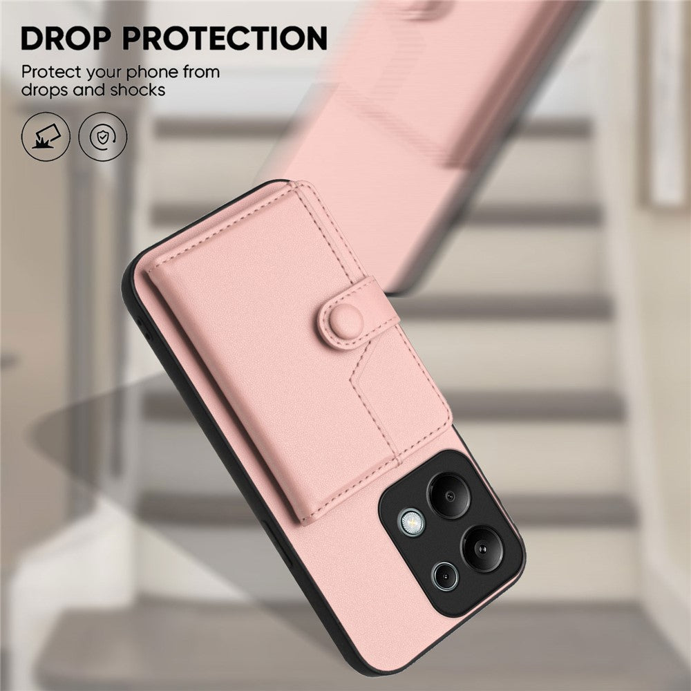 For Xiaomi Redmi Note 13 Pro 4G Case RFID Blocking Card Holder Kickstand TPU + PU Leather Phone Back Cover