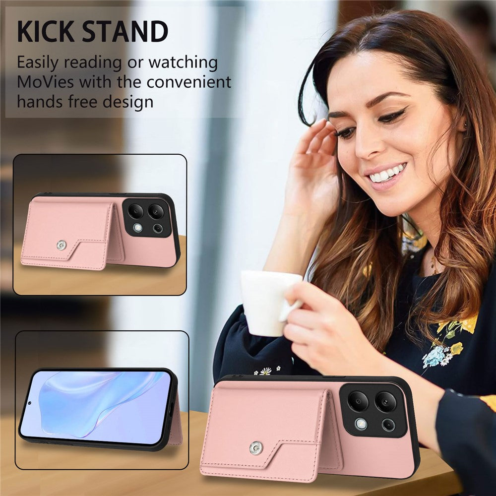 For Xiaomi Redmi Note 13 Pro 4G Case RFID Blocking Card Holder Kickstand TPU + PU Leather Phone Back Cover