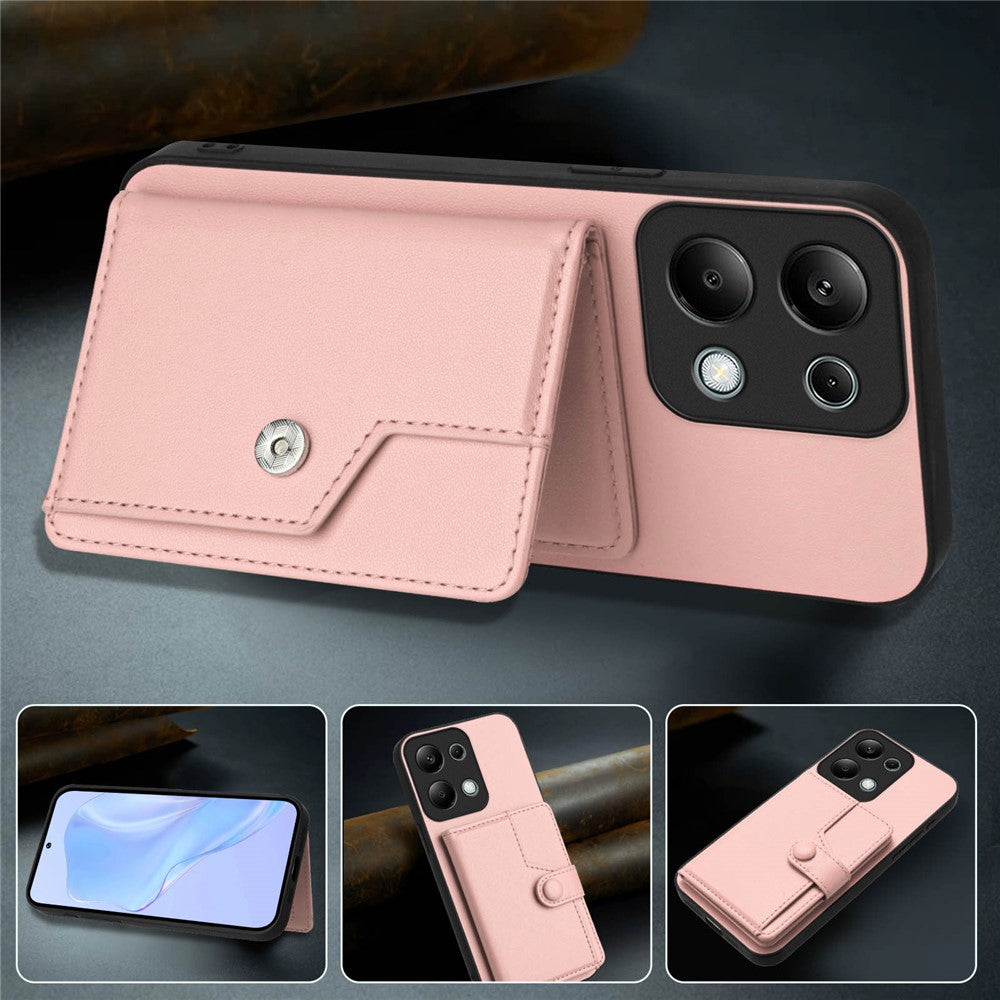 For Xiaomi Redmi Note 13 Pro 4G Case RFID Blocking Card Holder Kickstand TPU + PU Leather Phone Back Cover
