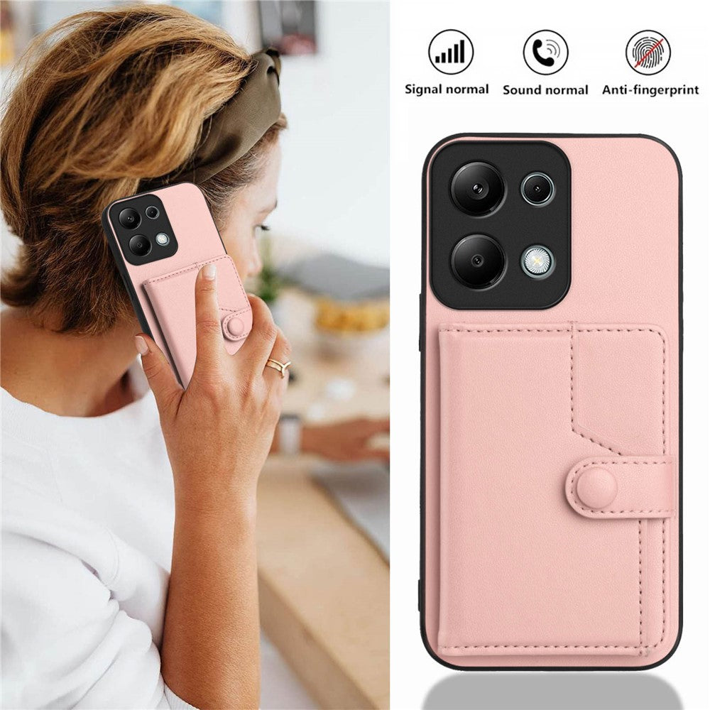 For Xiaomi Redmi Note 13 Pro 4G Case RFID Blocking Card Holder Kickstand TPU + PU Leather Phone Back Cover