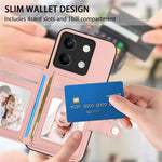 For Xiaomi Redmi Note 13 5G Case RFID Blocking Card Holder Kickstand TPU + PU Leather Phone Back Cover