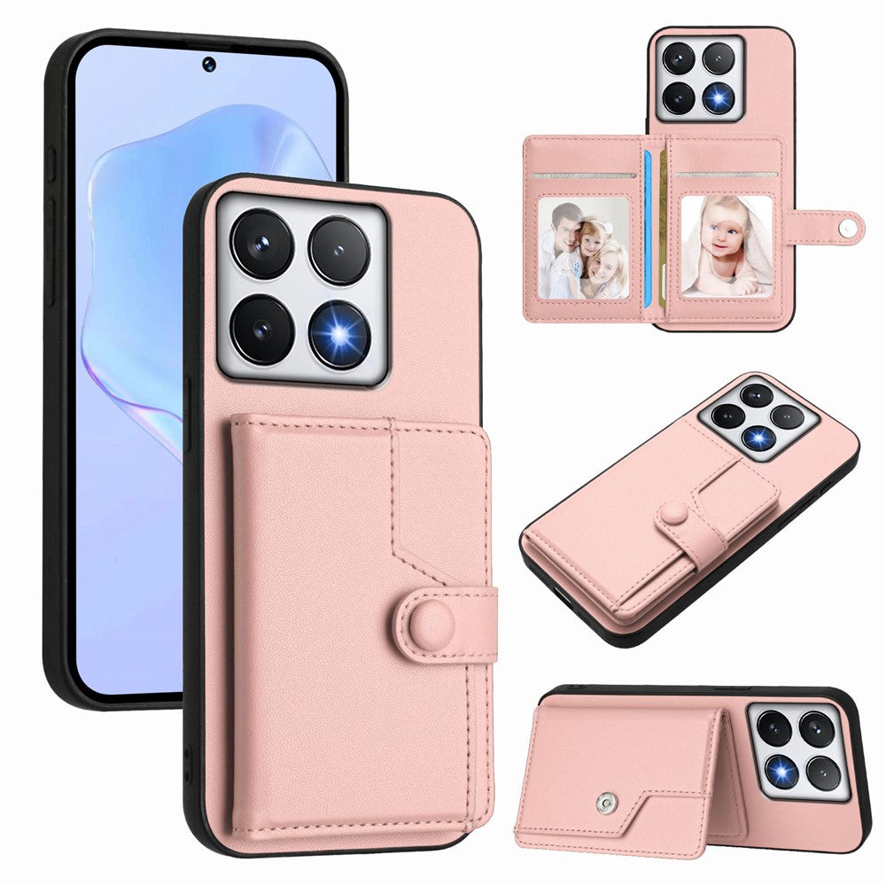 For Xiaomi 14T Pro Case RFID Blocking Card Holder Kickstand TPU + PU Leather Phone Back Cover