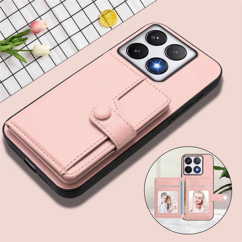 For Xiaomi 14T Pro Case RFID Blocking Card Holder Kickstand TPU + PU Leather Phone Back Cover