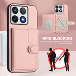 For Xiaomi 14T Pro Case RFID Blocking Card Holder Kickstand TPU + PU Leather Phone Back Cover