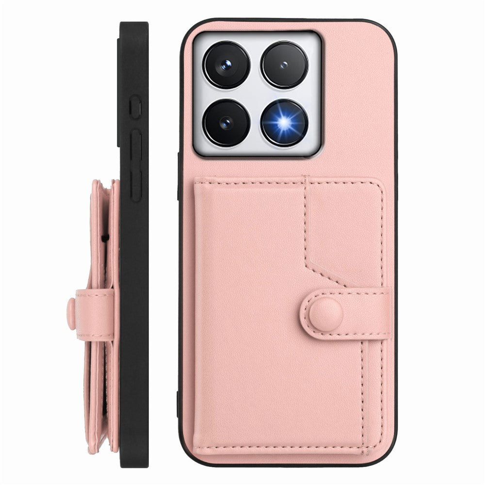 For Xiaomi 14T Pro Case RFID Blocking Card Holder Kickstand TPU + PU Leather Phone Back Cover