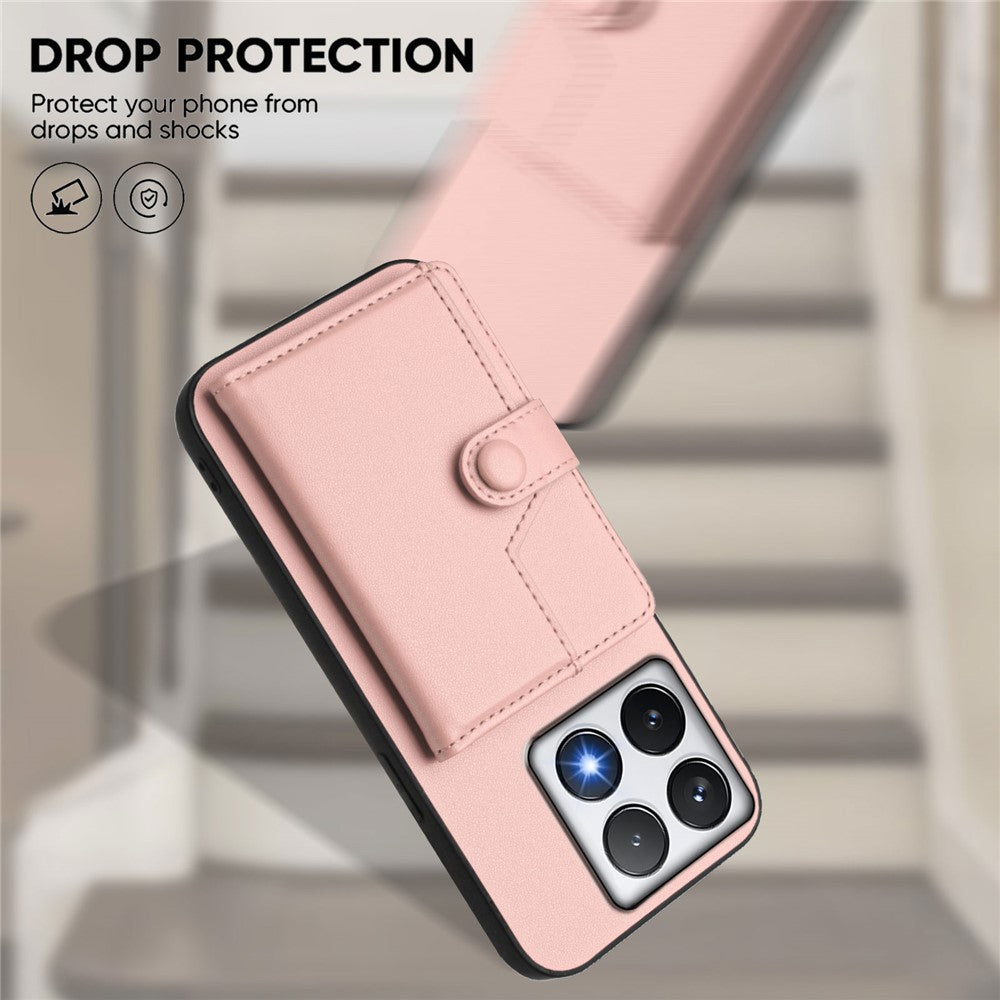 For Xiaomi 14T Pro Case RFID Blocking Card Holder Kickstand TPU + PU Leather Phone Back Cover