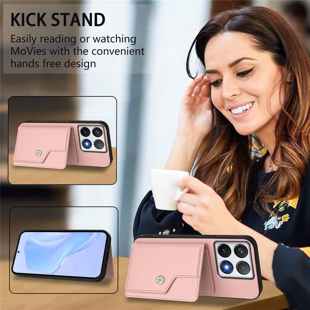 For Xiaomi 14T Pro Case RFID Blocking Card Holder Kickstand TPU + PU Leather Phone Back Cover