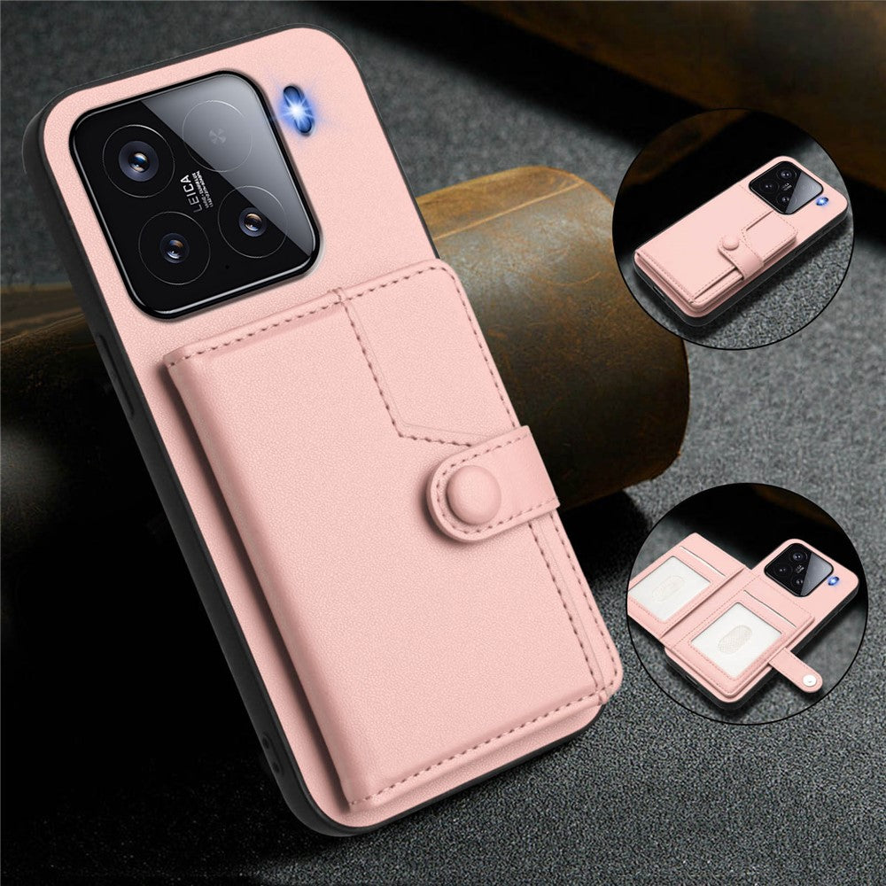For Xiaomi 15 Case RFID Blocking Card Holder Kickstand TPU + PU Leather Phone Back Cover