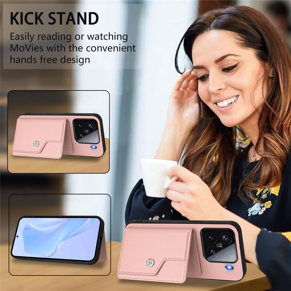 For Xiaomi 15 Case RFID Blocking Card Holder Kickstand TPU + PU Leather Phone Back Cover