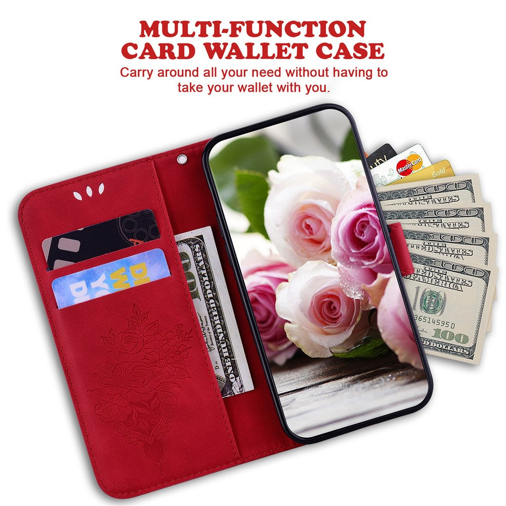 Xiaomi Redmi A1 4G / A2 4G Rose Butterfly Printed PU Leather Phone Case Stand Feature Magnetic Phone Cover with Rem