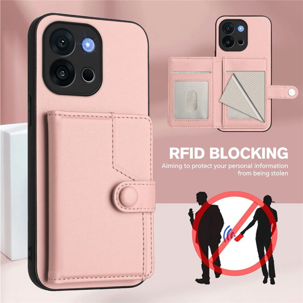 For OnePlus 13T 5G Case RFID Blocking Card Holder Kickstand TPU + PU Leather Phone Back Cover