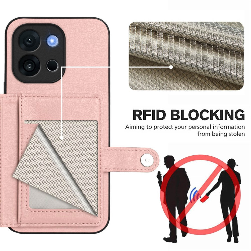 For OnePlus 13T 5G Case RFID Blocking Card Holder Kickstand TPU + PU Leather Phone Back Cover
