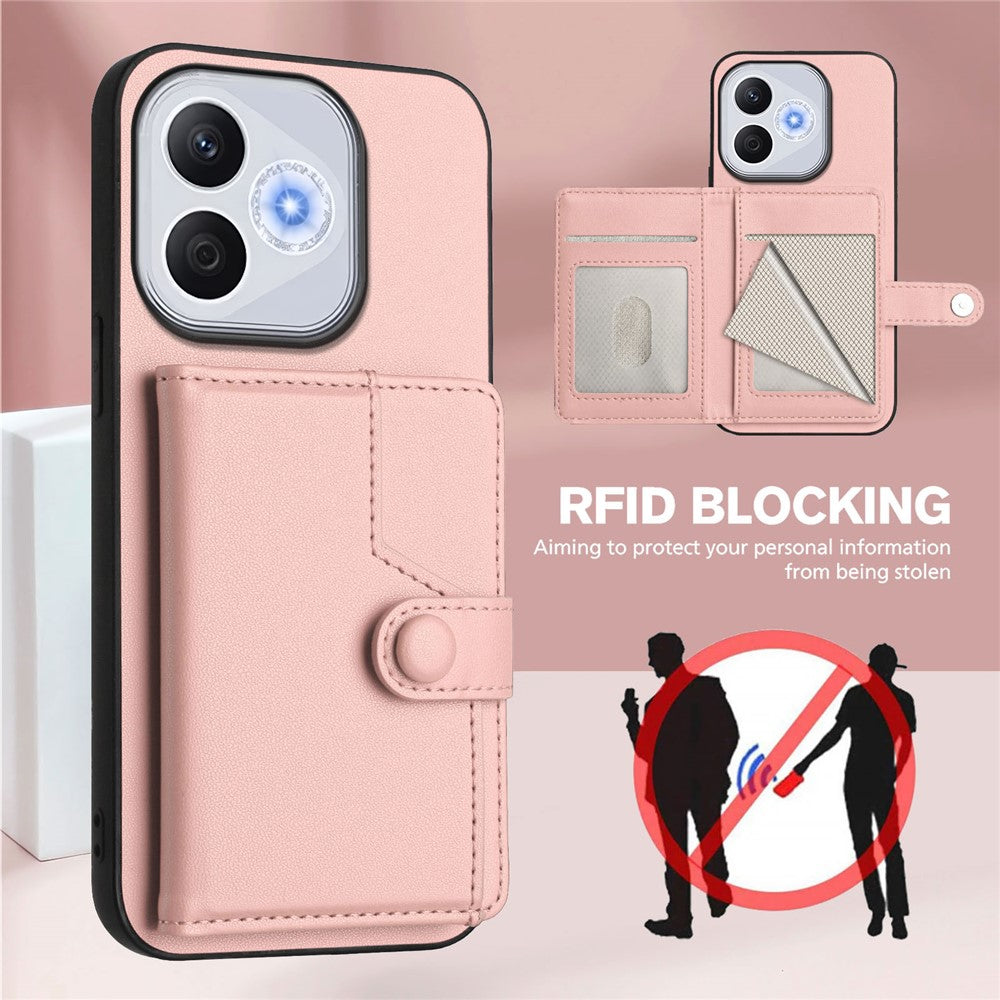 For Honor X70i / Honor 400 Lite 5G Case RFID Blocking Card Holder Kickstand TPU + PU Leather Phone Back Cover