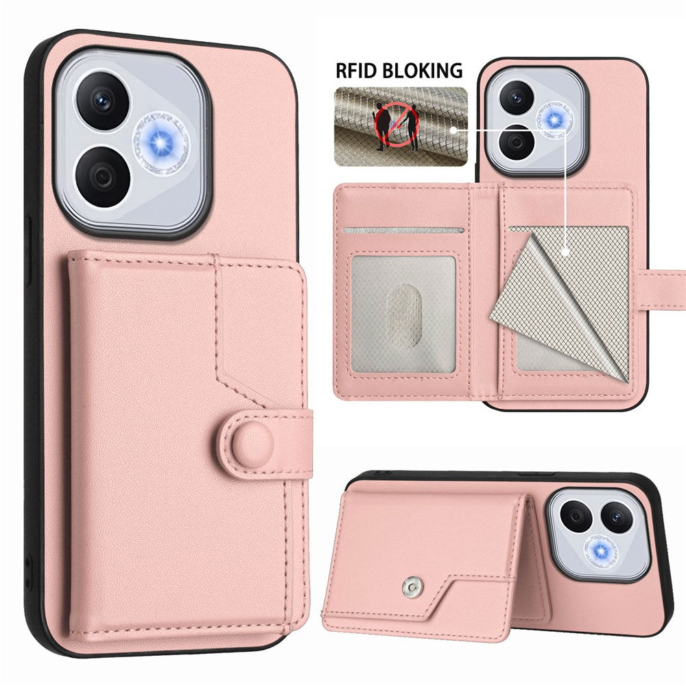 For Honor X70i / Honor 400 Lite 5G Case RFID Blocking Card Holder Kickstand TPU + PU Leather Phone Back Cover