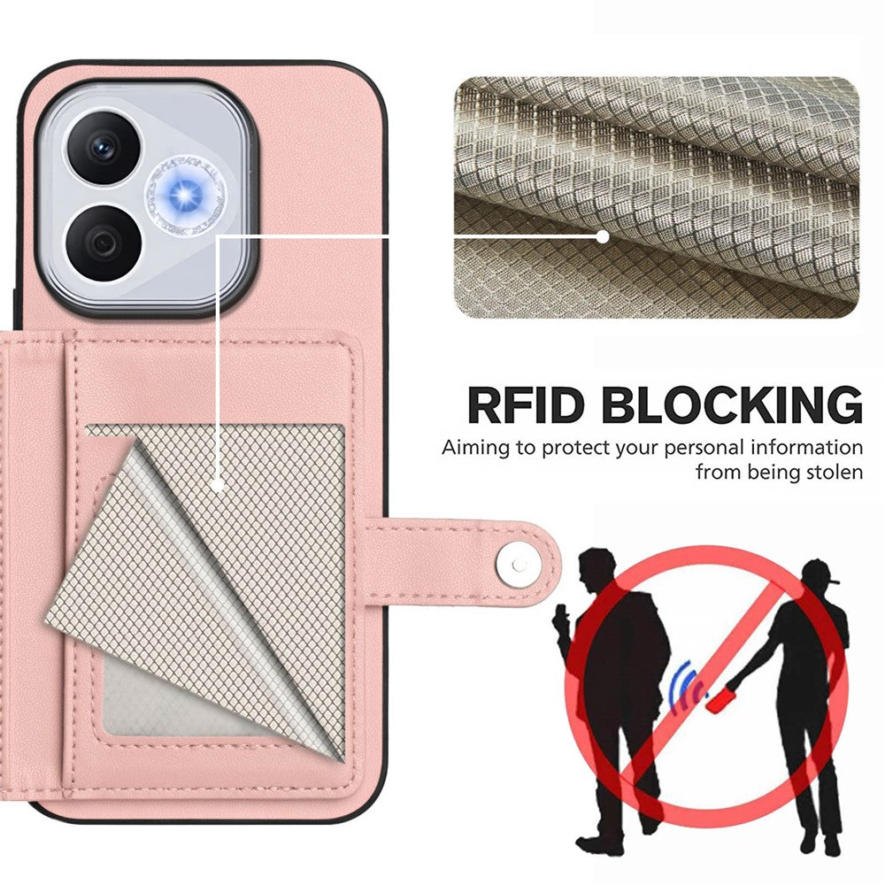 For Honor X70i / Honor 400 Lite 5G Case RFID Blocking Card Holder Kickstand TPU + PU Leather Phone Back Cover