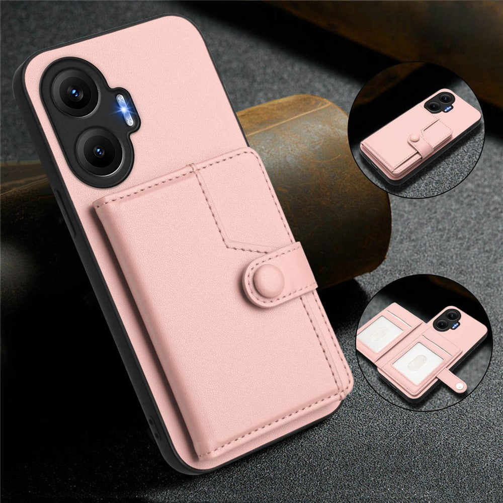 For Xiaomi Poco F7 5G / Redmi Turbo 4 Pro 5G Case RFID Blocking Card Holder Kickstand TPU + PU Leather Phone Back Cover