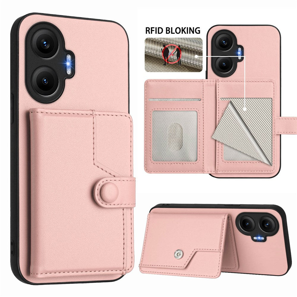 For Xiaomi Poco F7 5G / Redmi Turbo 4 Pro 5G Case RFID Blocking Card Holder Kickstand TPU + PU Leather Phone Back Cover
