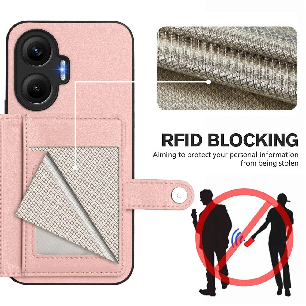 For Xiaomi Poco F7 5G / Redmi Turbo 4 Pro 5G Case RFID Blocking Card Holder Kickstand TPU + PU Leather Phone Back Cover