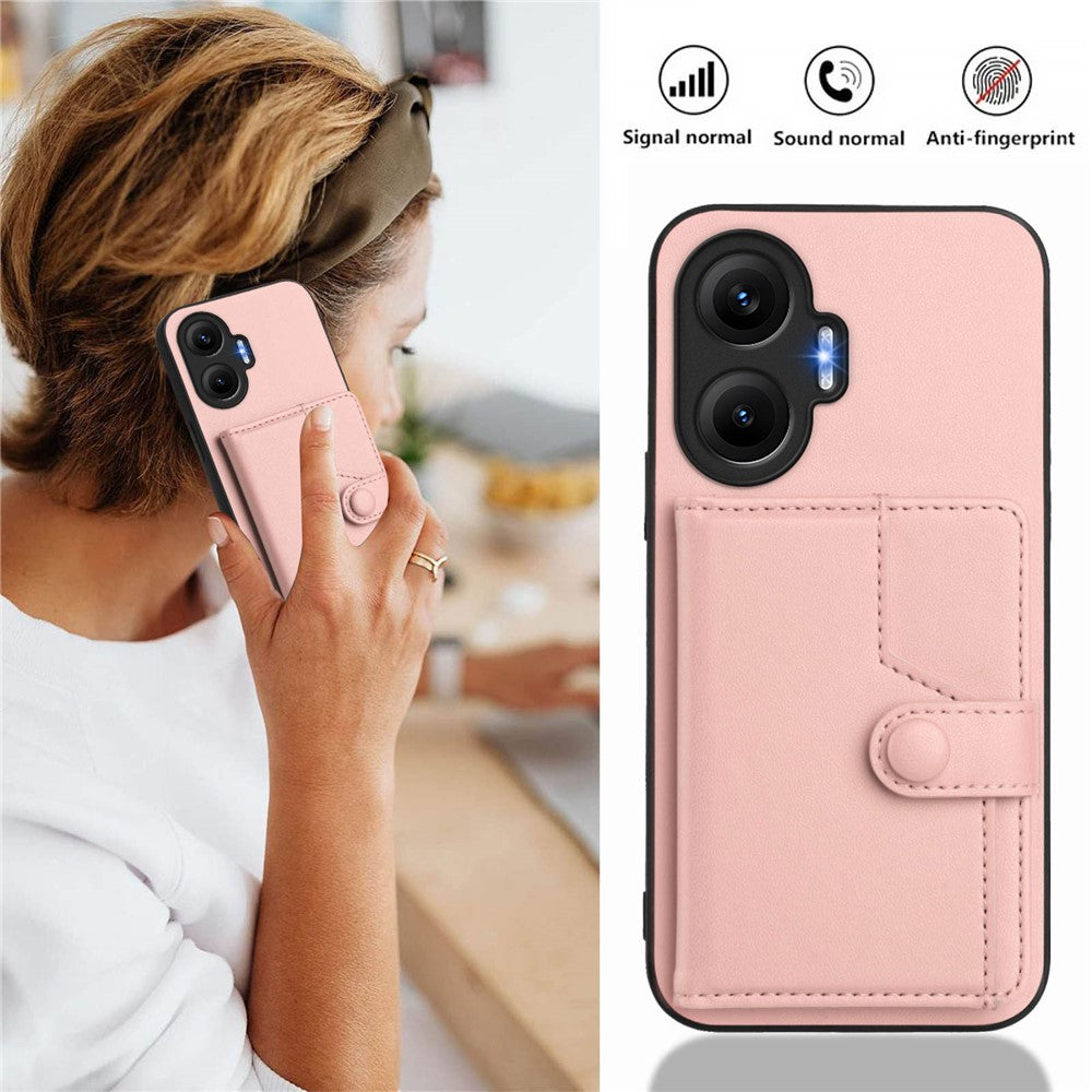 For Xiaomi Poco F7 5G / Redmi Turbo 4 Pro 5G Case RFID Blocking Card Holder Kickstand TPU + PU Leather Phone Back Cover