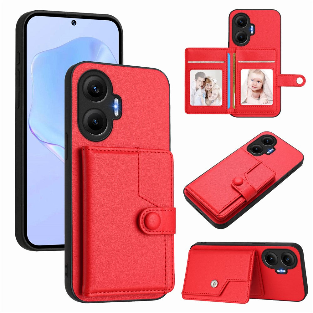 For Xiaomi Poco F7 5G / Redmi Turbo 4 Pro 5G Case RFID Blocking Card Holder Kickstand TPU + PU Leather Phone Back Cover