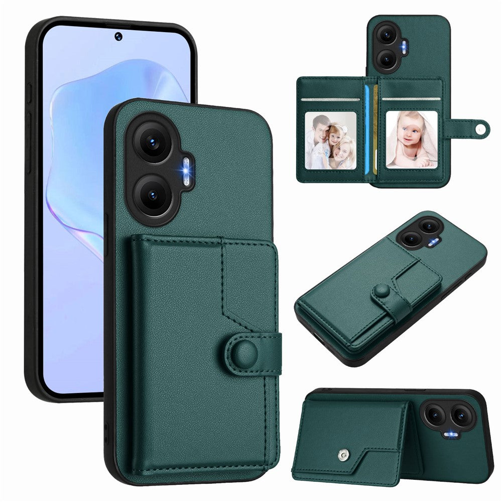 For Xiaomi Poco F7 5G / Redmi Turbo 4 Pro 5G Case RFID Blocking Card Holder Kickstand TPU + PU Leather Phone Back Cover