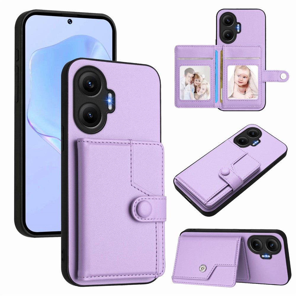 For Xiaomi Poco F7 5G / Redmi Turbo 4 Pro 5G Case RFID Blocking Card Holder Kickstand TPU + PU Leather Phone Back Cover