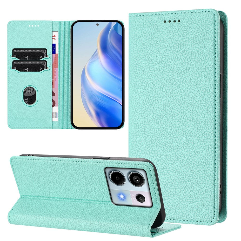 For Xiaomi Poco X6 5G / Xiaomi Redmi Note 13 Pro 5G Wallet Case RFID Blocking Litchi Texture Leather Mobile Cover